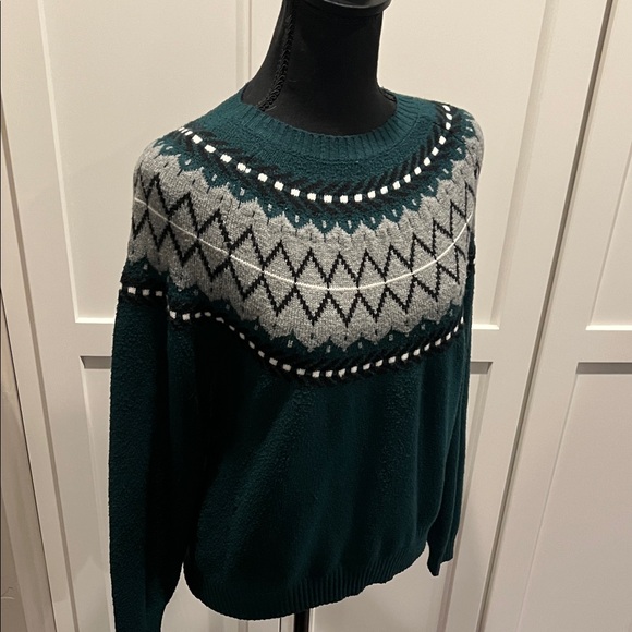 WEATHERPROOF Green Fair Isle Sweater Size XS - Picture 7 of 7